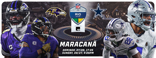 NFL anuncia preços dos ingressos para jogo entre dallas cowboys e baltimore ravens no Rio de Janeiro