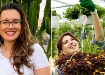 Cynthia Vilela, jardineira "Como fazer hastes de pendurar samambaias?"