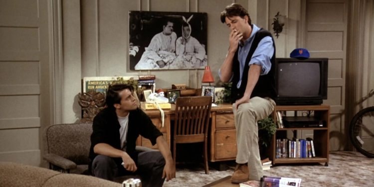 Cena da série Friends (1994) – Fonte: NBC (EUA); Warner Bros. Television Distribution (sindicação global) / Bright/Kauffman/Crane Productions; Warner Bros. Television