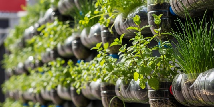 Mesmo em apartamentos pequenos, hortas verticais feitas com pallets e garrafas PET garantem temperos frescos, economia e mais contato com a natureza
