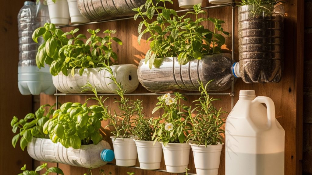 Mesmo em apartamentos pequenos, hortas verticais feitas com pallets e garrafas PET garantem temperos frescos, economia e mais contato com a natureza
