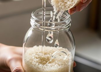Arroz cru com algumas gotas de detergente em um copo: por que essa mistura é recomendada e para que serve?