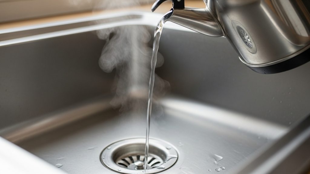 Despeje 5 colheres no ralo e enxágue com água fervente, o resultado é melhor que limpador industrial