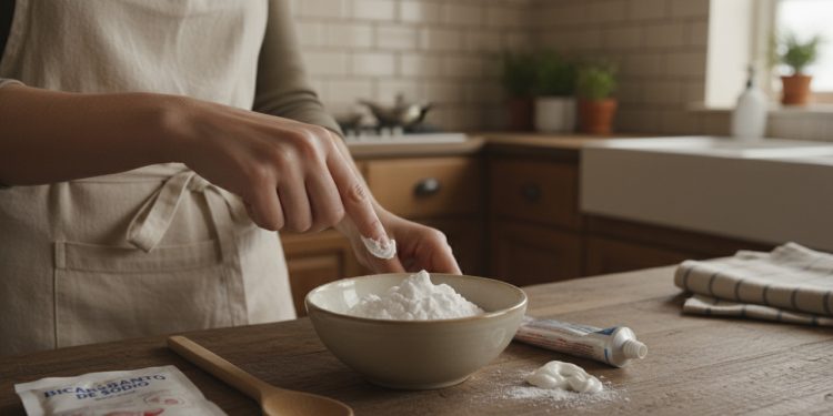 Aprenda como a mistura de bicarbonato de sódio e uma simples pasta de dentes pode ser útil no seu dia a dia.