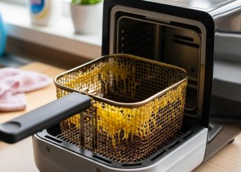 Air fryer engordurada? Esta pasta caseira solta tudo sem arranhar