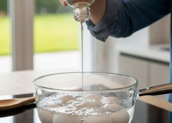 Por que adicionar vinagre à água ao cozinhar ovos é uma boa ideia?