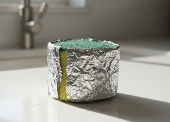 O truque do papel alumínio que salva suas esponjas de cozinha por mais tempo