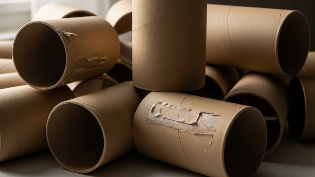 Economize tubos de papel higiênico e transforme-os em casas de Natal em miniatura