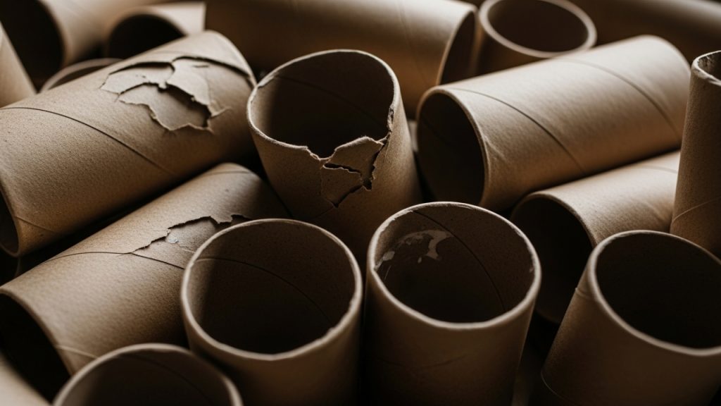 Economize tubos de papel higiênico e transforme-os em casas de Natal em miniatura