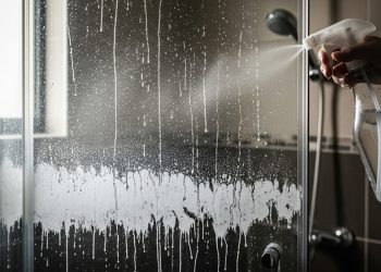 O spray caseiro que evita manchas no box de vidro após o banho