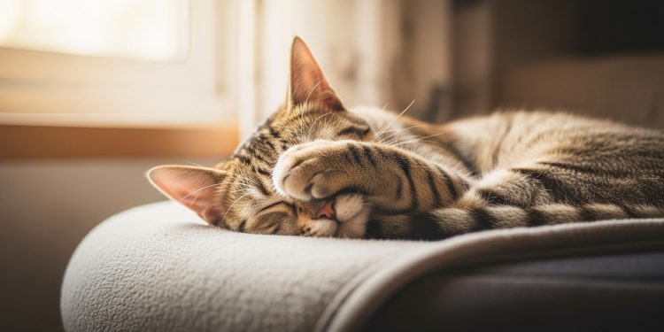 O que significa quando o gato dorme com a patinha no rosto durante o soninho?