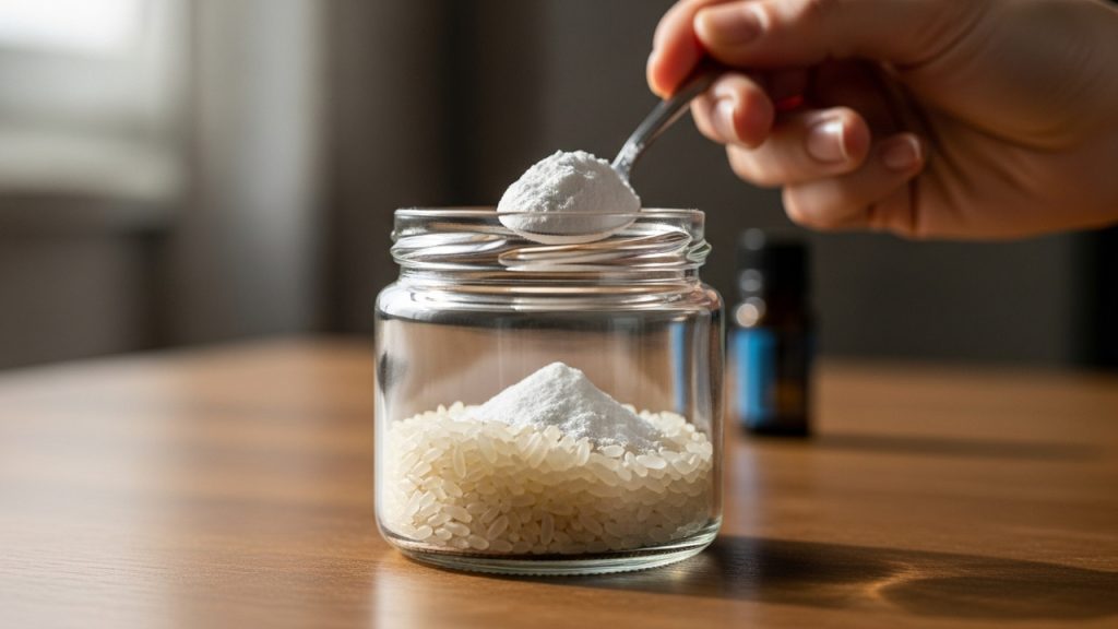 Bicarbonato de sódio e arroz: qual é o propósito de colocá-los em um pote dentro de casa?