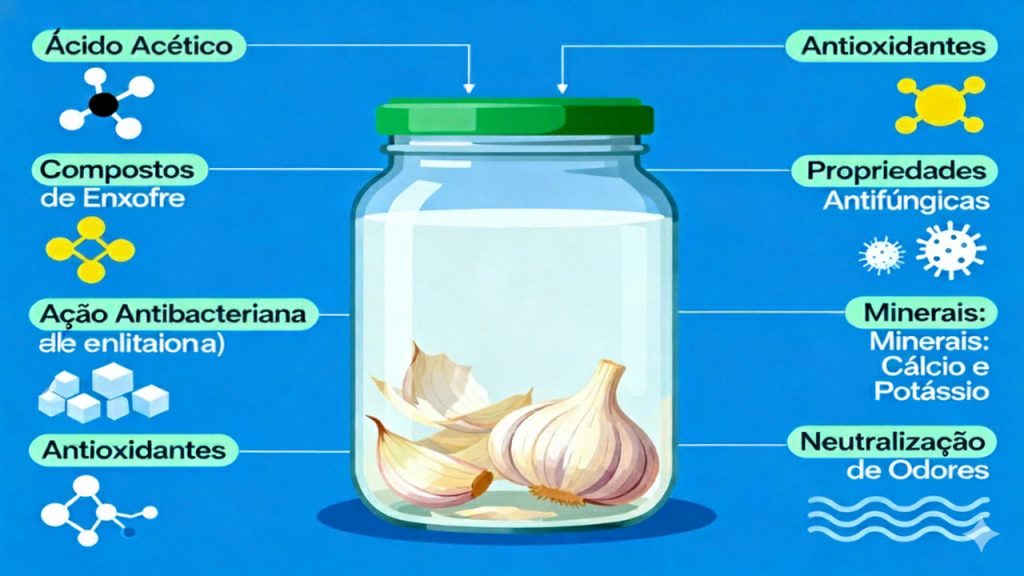 Alho e vinagre branco