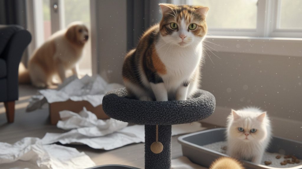 gatos enterrarem fezes