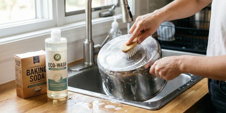 Detergente com bicarbonato: o duo que remove gordura difícil das panelas