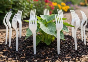 Colocar garfos de plásticos na terra das plantas: para que serve?