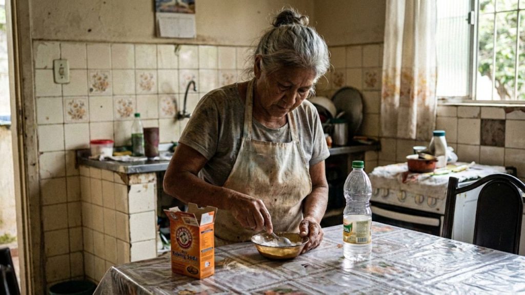 Essa mistura da vovó limpou meu fogão engordurado com os produtos que eu ja tinha em casa
