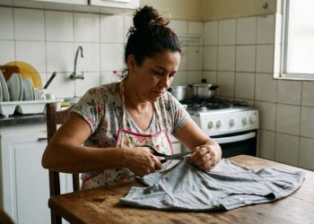Transformei uma camiseta velha em 3 panos de limpeza pra não gastar com esses paninho mixuruca