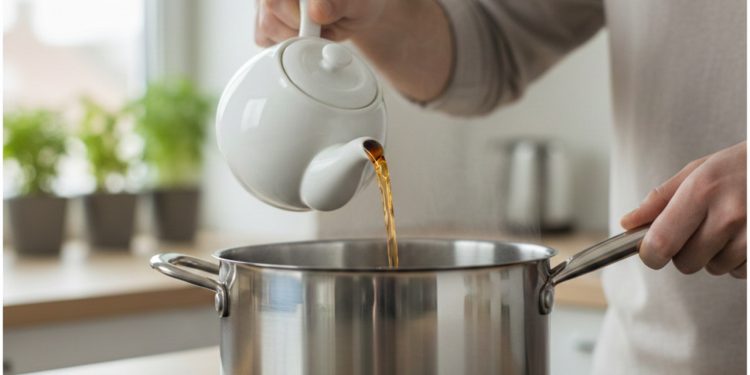 O método com chá preto para limpar panelas de inox opacas