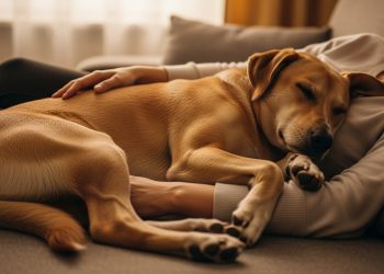 O significado emocionante de quando seu cachorro dorme em cima de você
