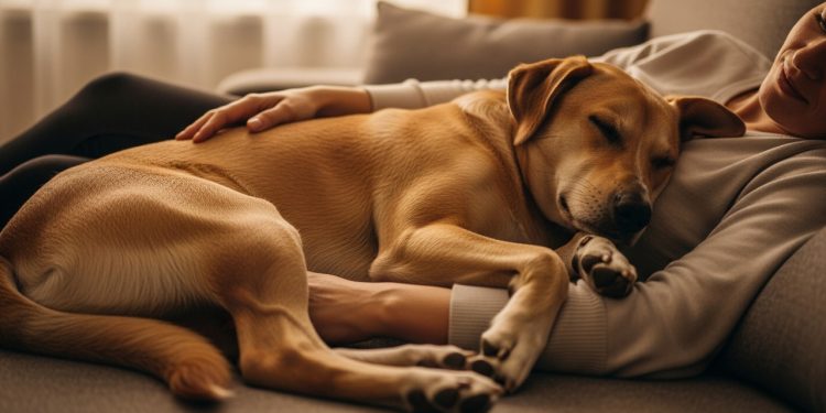 O significado emocionante de quando seu cachorro dorme em cima de você