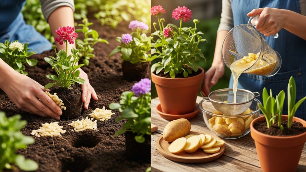 O adubo com cascas de batata que faz qualquer planta florescer muito