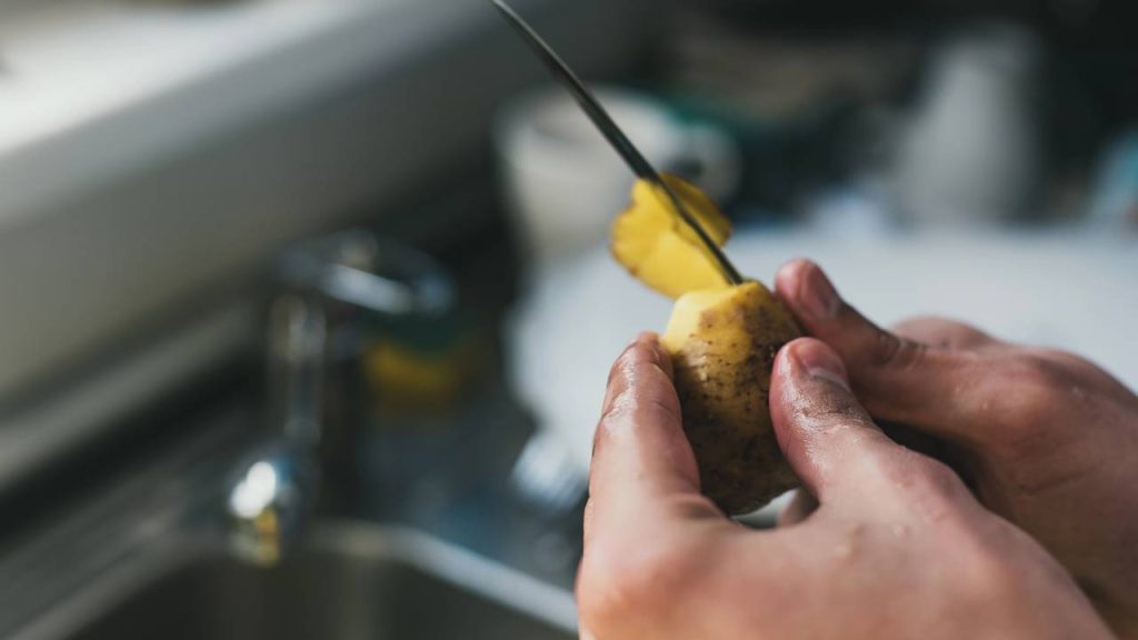 casca de batata com bicarbonato de sódio