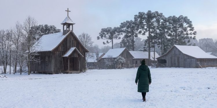 O pedaço da Europa no Brasil que vira cenário de filme quando a neve cai