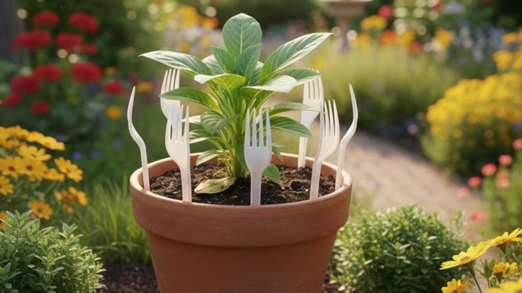Colocar garfos de plásticos na terra das plantas: para que serve?