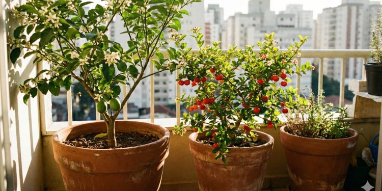 Você pode ter um pomar inteiro na varanda usando apena pequenos vasos de planta