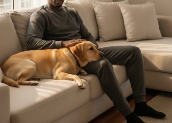 O truque infalível para tirar pelos de bicho do sofá sem precisar ligar o aspirador de pó