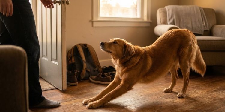 O que significa quando seu cachorro “se estica” quando você chega, segundo especialistas?