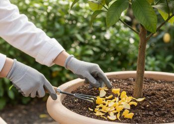 O truque de jardinagem com cascas de limão que vai deixar seu limoeiro forte e carregado de frutos