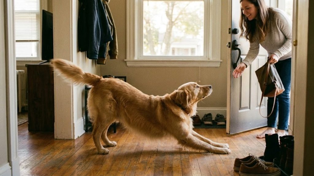 O que significa quando seu cachorro “se estica” na sua frente quando você chega, segundo especialistas?