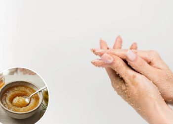 Esfoliante caseiro antienvelhecimento para as mãos que reduz linhas finas e manchas escuras