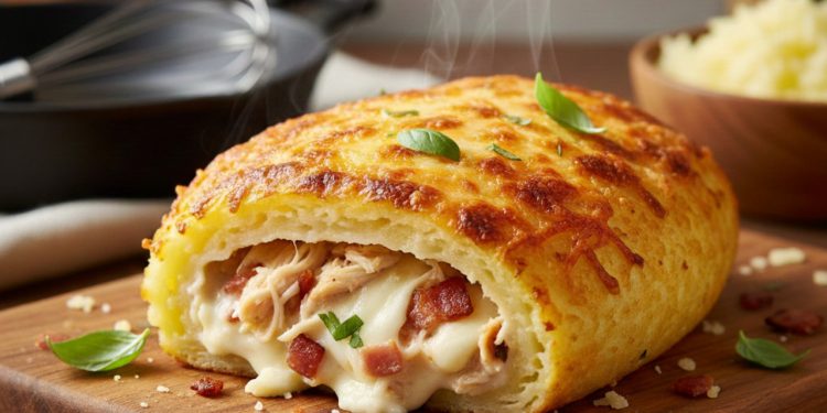 Receita de salgado de batata recheado com frango e bacon que é fácil, prático e delicioso