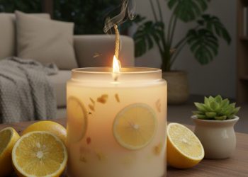 Vela aromática de limão que afasta mosquitos e deixa a casa super perfumada