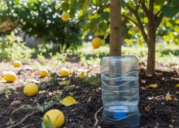 O truque de deixar uma garrafa de água ao pé do limoeiro que garante frutos suculentos o ano todo e protege a árvore contra o calor