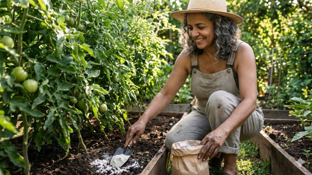 O pózinho branco que deixa seu pé de tomate carregado o ano todo
