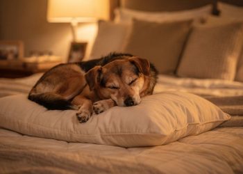 O que significa quando o meu cachorro dorme no travesseiro da cama?
