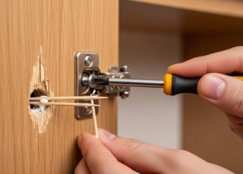 Truque do palito de dente que é uma mão na roda para prender parafuso frouxo na porta