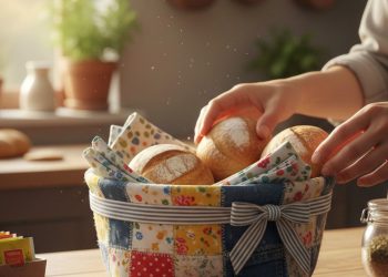 Como retalhos de tecido transformam a cozinha com uma cesta simples e bonita