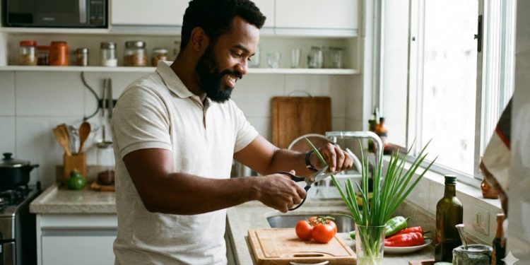 Pare de comprar cebolinha no mercado! Use apenas um copo de água e um cantinho de luz para plantar as suas próprias plantinhas naturais