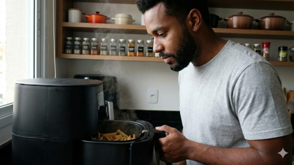 O macete pra fazer batata frita super crocante na air fryer que parece que foi frita no óleo