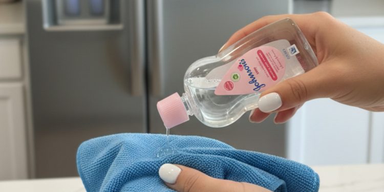 O truque com óleo de bebê que limpa superfícies de inox