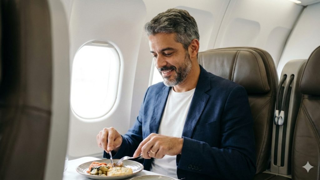 Por que a comida de avião é sempre tão sem graça