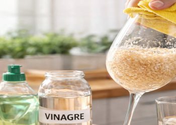 Como dar brilho a copos e taças com arroz e fazer os grãos removerem resíduos sem esforço