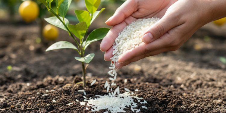 Pouca gente sabe, mas arroz cru no solo muda o limoeiro e faz milagres