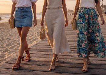 5 combinações elegantes de rasteiras e saias para o verão 2026
