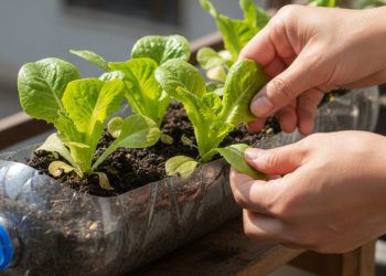 O truque das garrafas plásticas para ter uma mini horta lotada de verduras em qualquer cantinho da casa